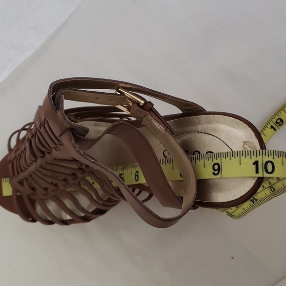 Guess Cage Gladiator Platform Cork Wedge Sandals 9.5 EUC Brown Natural - Picture 11 of 14